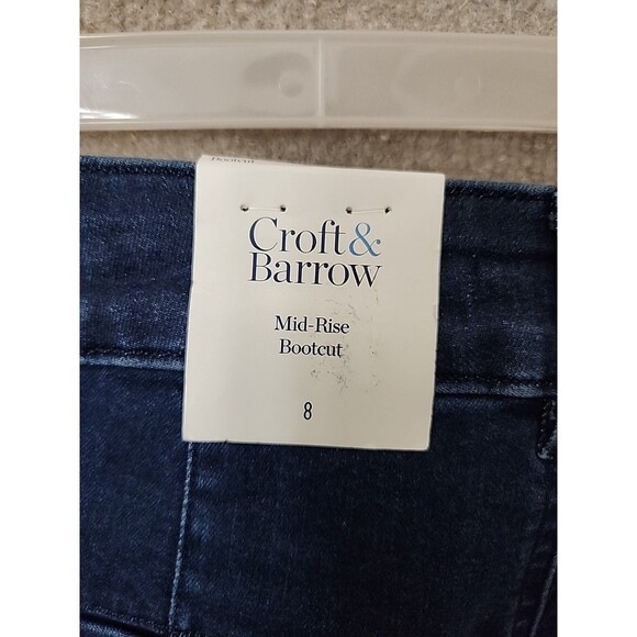 Croft Barrow Bootcut Jeans Womens 8 Blue Dark Wash Mid Rise Stretch NEW - Picture 7 of 10